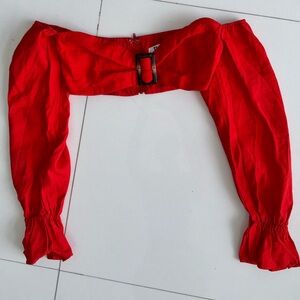 Tiger mist off shoulder tortoiseshell ring crop top